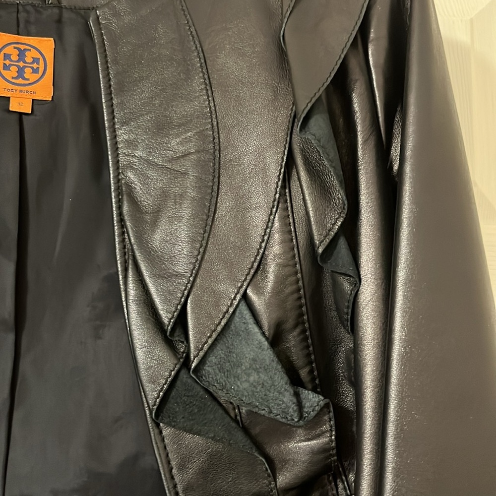 Tory Burch leather jacket size 12 great condition - Picture 5 of 7